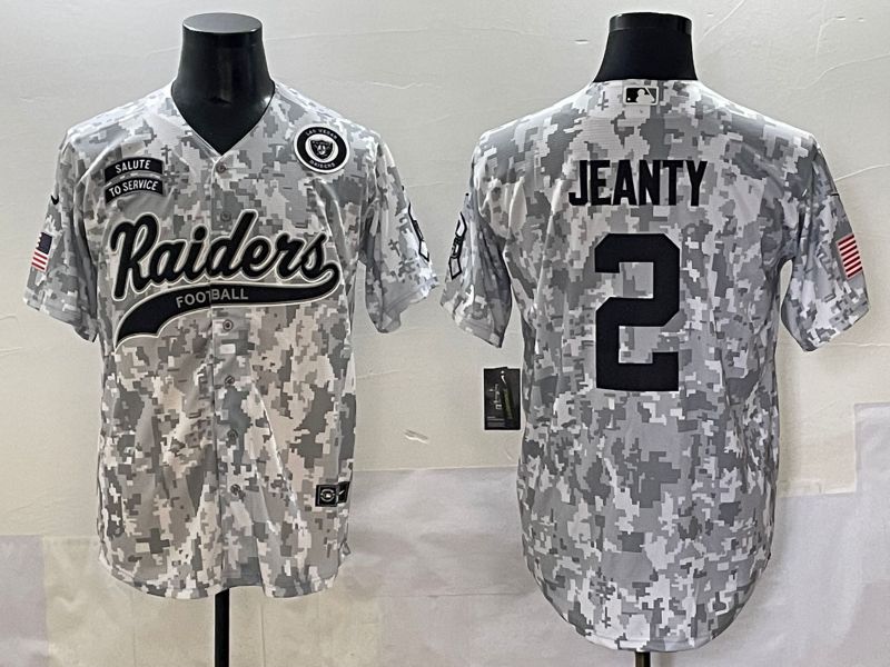 Men 2025 Oakland Raiders #2 Jeanty Camo Joint Name Nike Limited NFL Jersey style 6